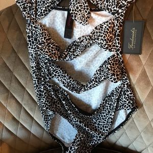 Very Cute Strapless one piece size small Fredericks